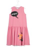 Fendi Kids - 'oops' Cat Print Dress - Kids - Cotton/spandex/elastane - 14 Yrs, Pink/purple