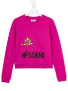 Moschino Kids Logo Print Sweatshirt, Girl's, Size: 14 Yrs, Pink/purple