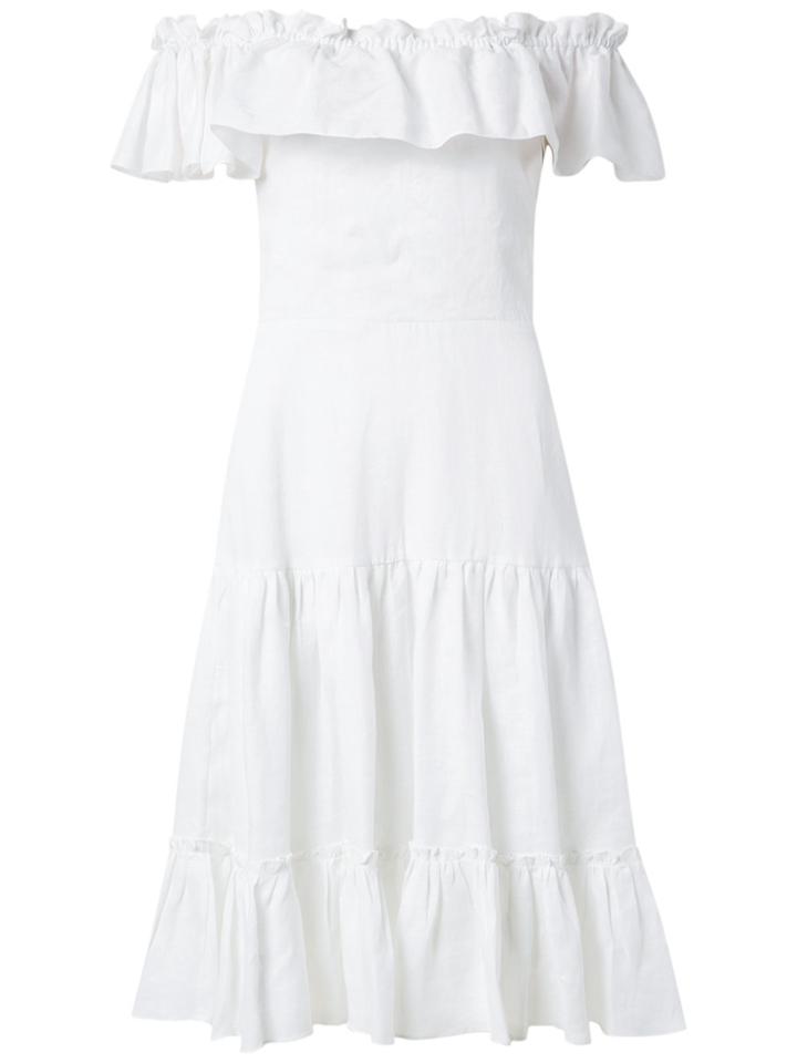 Isolda Off The Shoulder Flared Dress - White