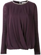 Fabiana Filippi Long-sleeve Draped Top - Pink