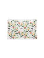 Private Label White Floral Print Pouch