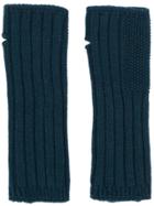 Holland & Holland Cashmere Knitted Mittens - Blue