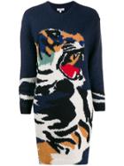 Kenzo Tiger Head Knitted Dress - Blue