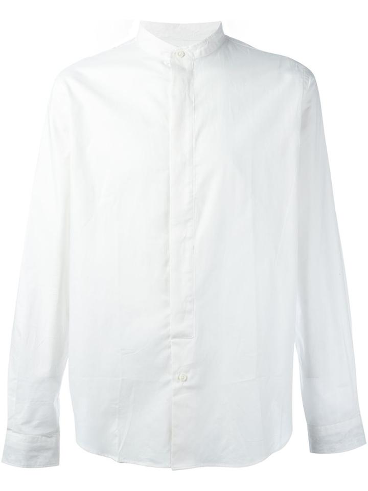 Ps By Paul Smith Band Collar Shirt, Men's, Size: Large, White, Cotton
