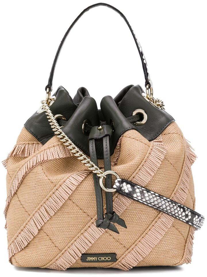 Jimmy Choo Raffia Bucket Bag - Brown