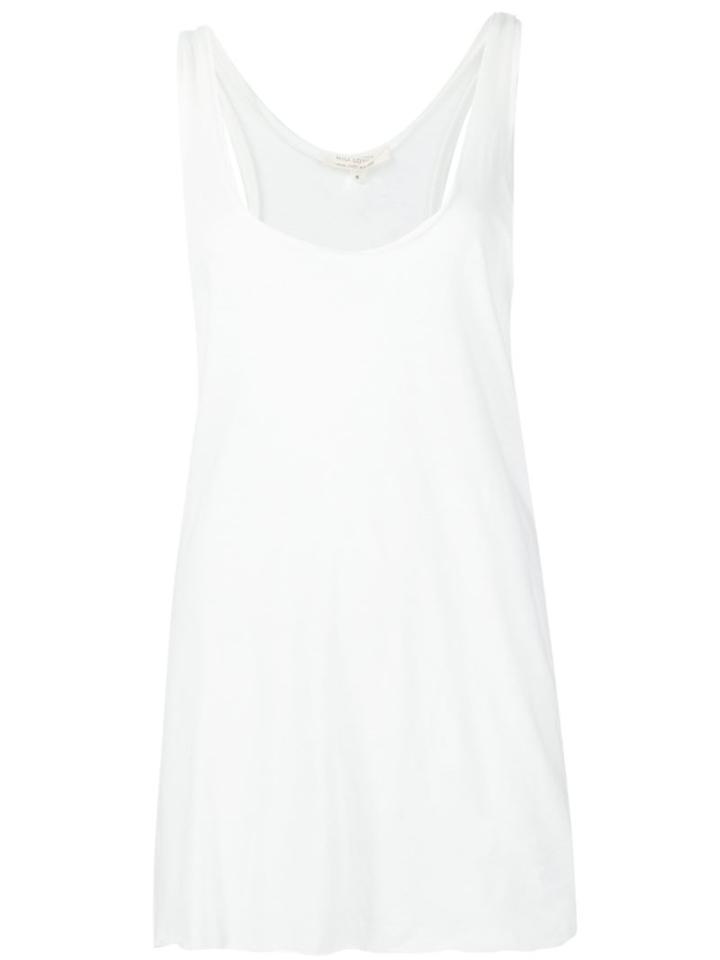 Nili Lotan Raw Hem Tank Top, Women's, Size: Medium, White, Cotton
