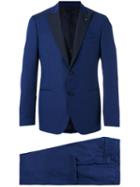Lardini Formal Suit, Men's, Size: 52, Blue, Silk/cupro/viscose/wool