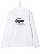 Lacoste Kids Teen Logo Print Sweatshirt - White