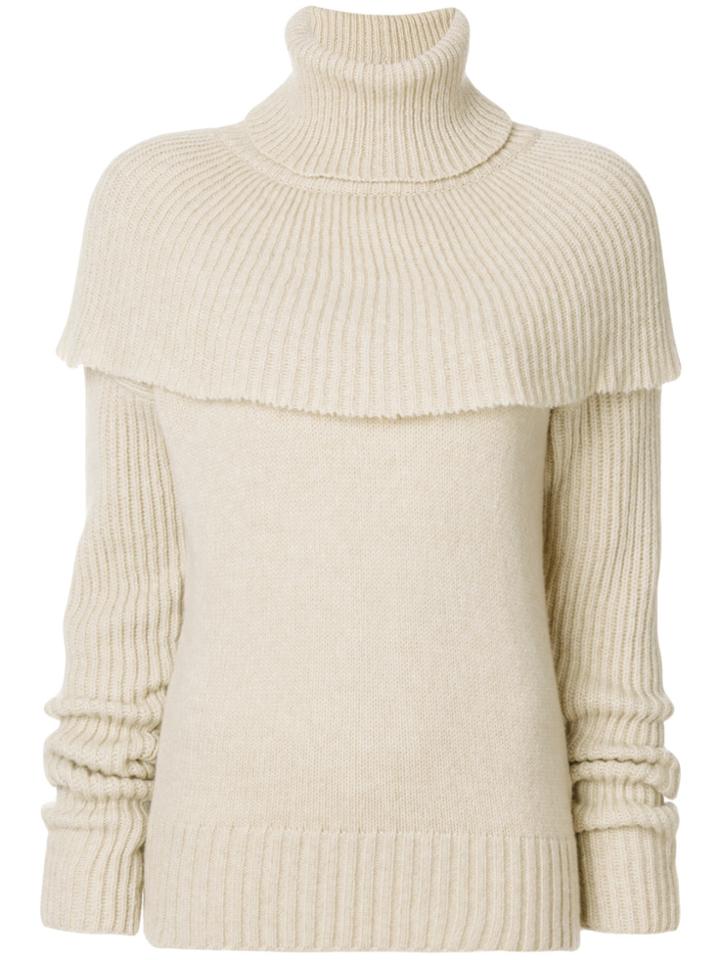 Agnona Cape Shoulder Sweater - Nude & Neutrals