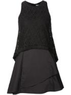Derek Lam 10 Crosby Sleeveless Layered Dress, Women's, Black, Cotton/polyamide