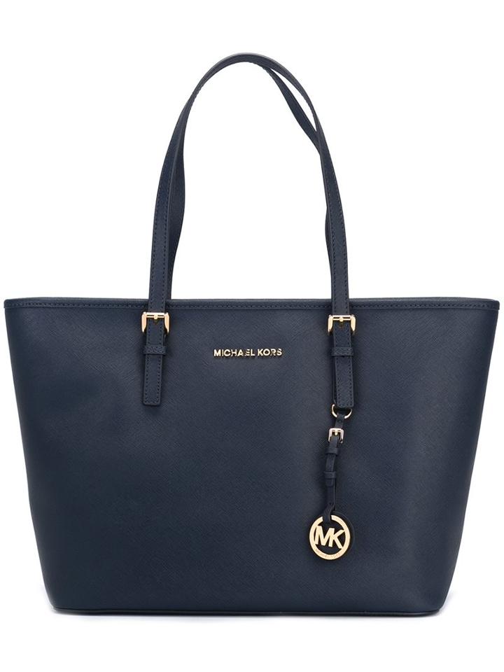 Michael Michael Kors 'jet Set Travel' Tote, Women's, Blue, Leather