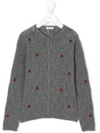 Dolce & Gabbana Kids - Ladybugs Cardigan - Kids - Silk/polyamide/viscose/wool - 8 Yrs, Grey