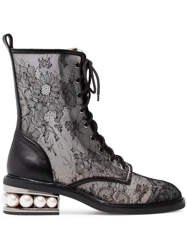 Nicholas Kirkwood Black Casati 35 Lace Combat Boots