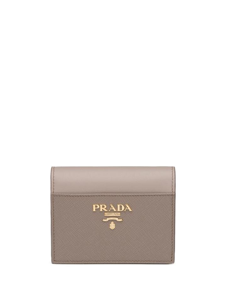 Prada Small Logo-plaque Wallet - Grey