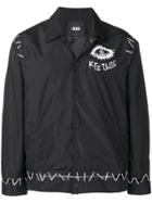 Ktz Pin Embroidered Coach Jacket - Black
