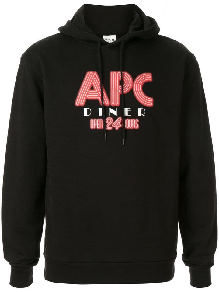 A.p.c. Graphic Print Hoodie - Black