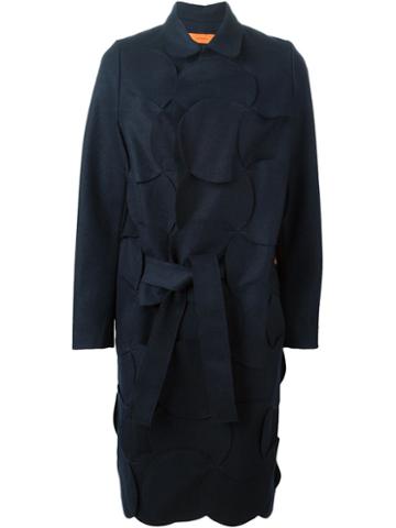Coperni Femme Circle Patchwork Belted Coat, Women's, Size: 36, Blue, Wool