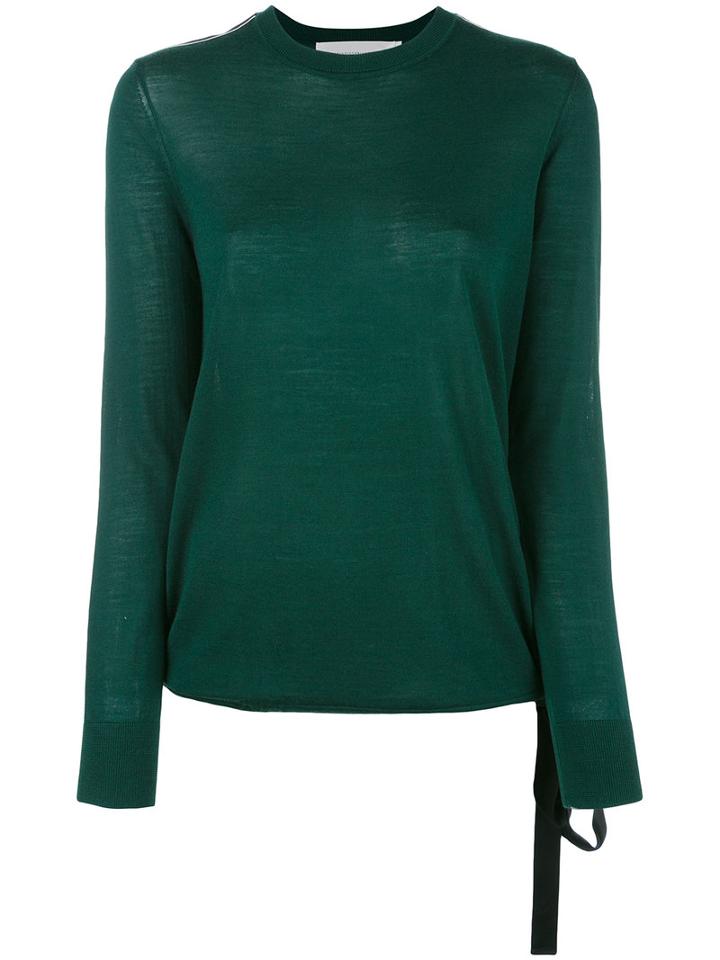 Victoria Victoria Beckham - Round Neck Jumper - Women - Cotton/polyester/viscose/wool - 6, Green, Cotton/polyester/viscose/wool