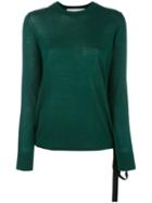 Victoria Victoria Beckham - Round Neck Jumper - Women - Cotton/polyester/viscose/wool - 6, Green, Cotton/polyester/viscose/wool