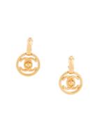 Chanel Vintage Circle Turn-lock Swing Earrings - Gold