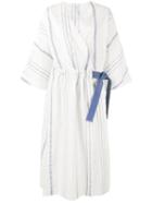 Loewe - Stripe Wrap Dress - Women - Cotton/linen/flax/lamb Skin - 38, White, Cotton/linen/flax/lamb Skin