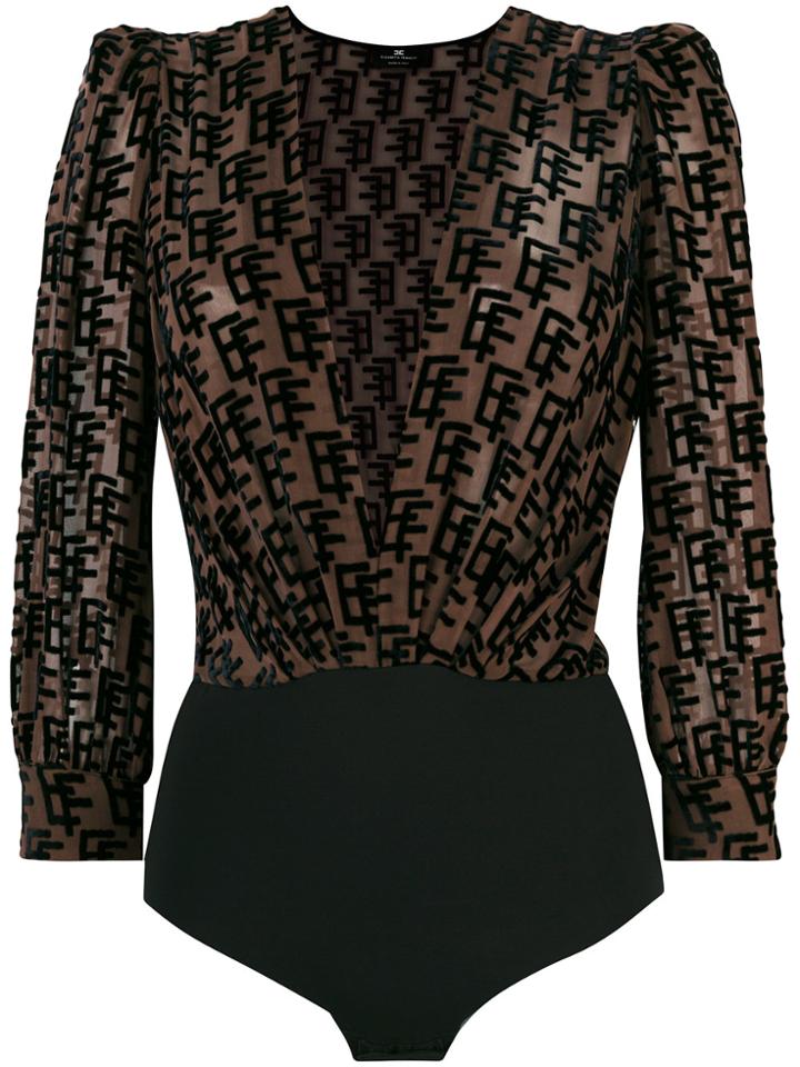 Elisabetta Franchi Monogram Bodysuit - Brown