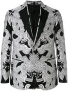 Versace Monochrome Print Tuxedo Blazer - Black