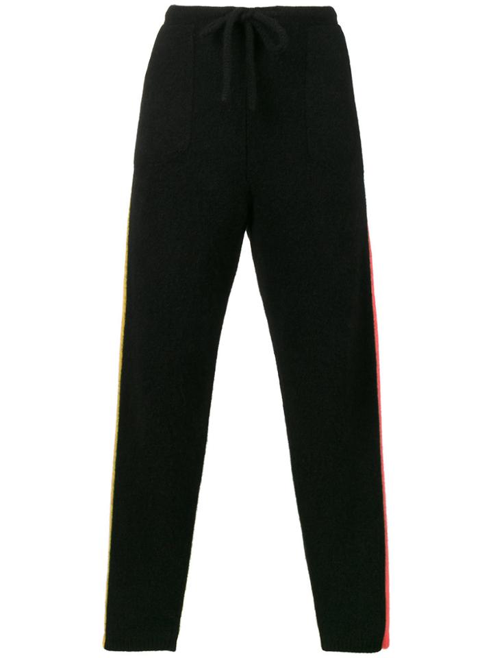The Elder Statesman Cashmere Tapered Jogging Trousers - Black