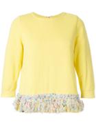 Coohem Spring Paint Tweed Pullover - Yellow & Orange