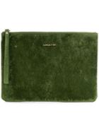 Lancaster Velvet Clutch Bag - Green