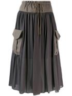 Chloé Pocket Detail Midi Skirt - Grey