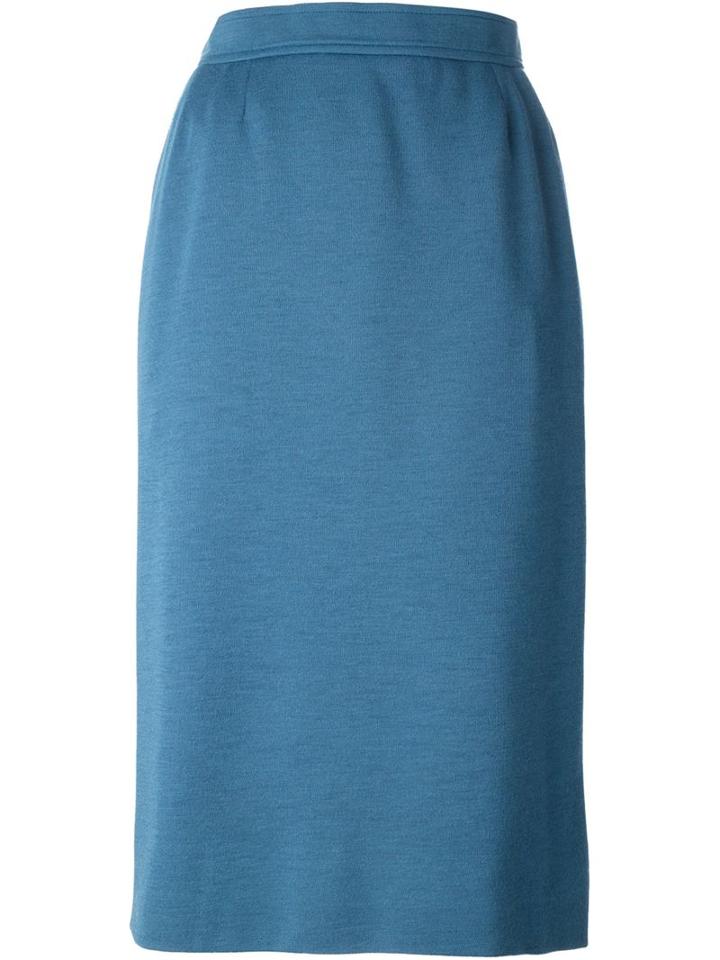 Yves Saint Laurent Vintage Buttoned Jersey Skirt