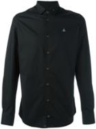 Vivienne Westwood Man Orb Embroidered Shirt, Men's, Size: 48, Black, Cotton/spandex/elastane