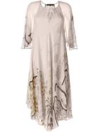 Barbara Bui Fluid Print Dress, Women's, Size: 38, Nude/neutrals, Silk