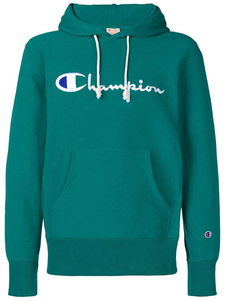 Champion Champion Reverse Wave - Man - Hoodie Logo Front - Green