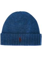 Polo Ralph Lauren Ribbed Beanie Hat, Men's, Blue, Wool