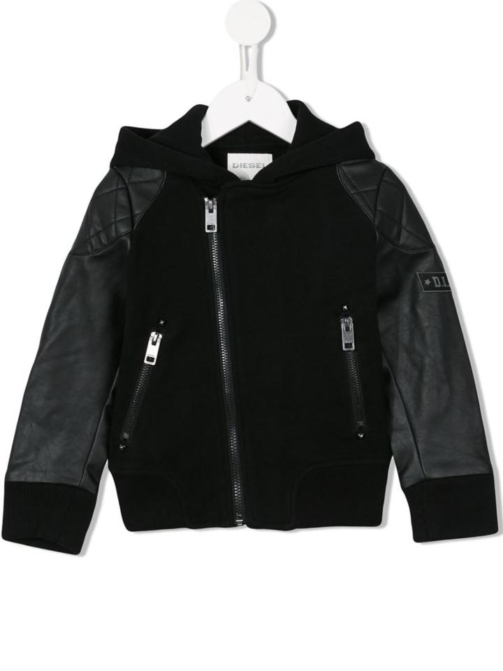 Diesel Kids Quilted Sleeve Hoodie