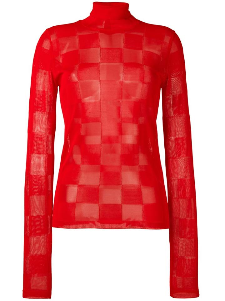Msgm Turtle Neck Jumper - Red
