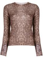Max Mara Leopard Print Knitted Top - Brown