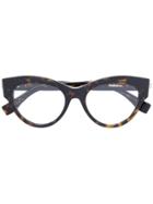 Fendi Eyewear Tortoiseshell Cat Eye Glasses - Brown
