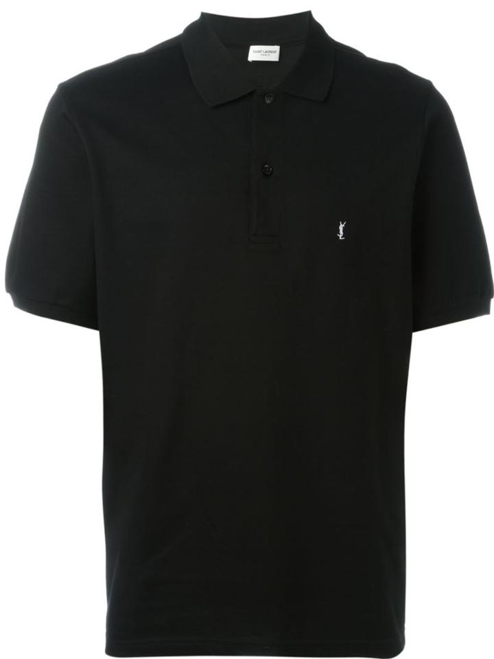 Saint Laurent Classic Polo Shirt, Men's, Size: Large, Black, Cotton