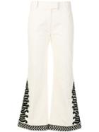 Tory Burch Embroidered Flared Trousers - White