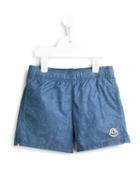 Moncler Kids Denim Effect Swim Shorts, Boy's, Size: 12 Yrs, Blue