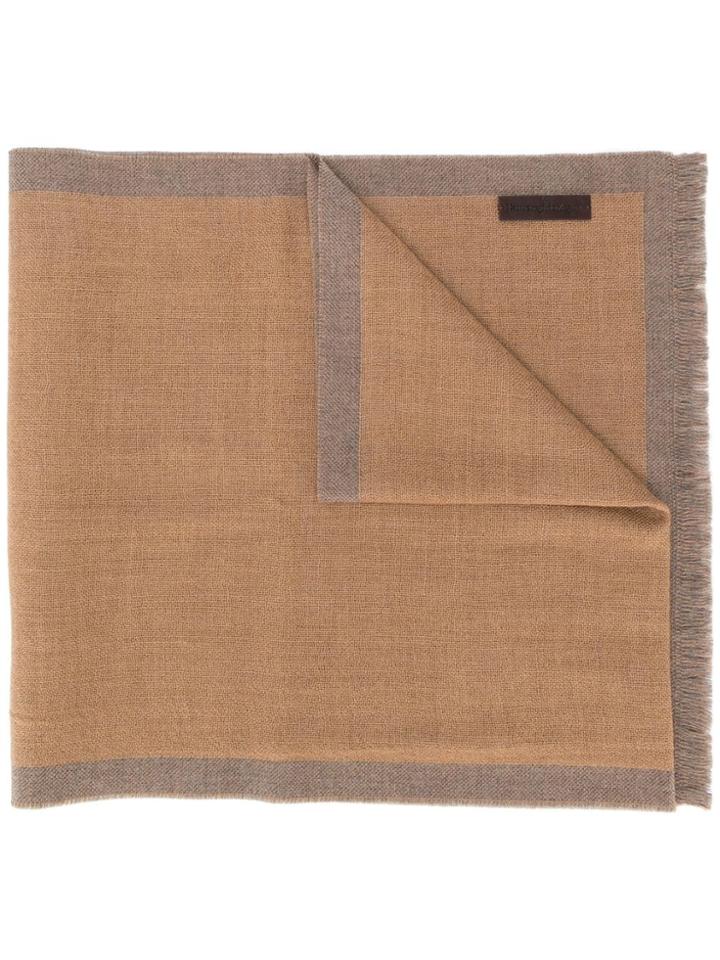 Ermenegildo Zegna Fringed Knitted Scarf - Neutrals