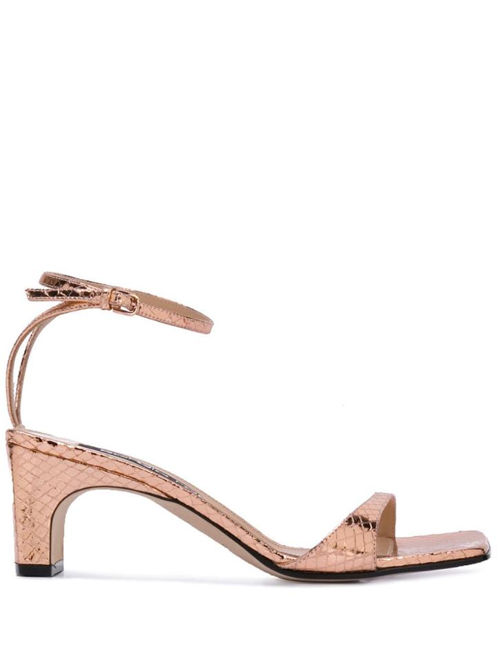 Sergio Rossi Snakeskin Sandals - Pink