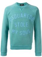 Dsquared2 Dsquared2 Stole My Soul Sweatshirt, Men's, Size: Xl, Green, Cotton/spandex/elastane