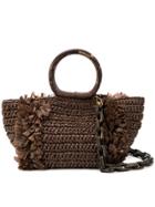 Carolina Santo Domingo Embroidered Top-handle Tote - Brown