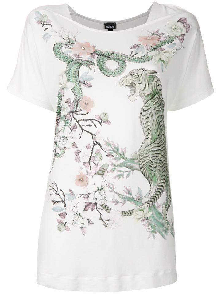 Just Cavalli New World Print T-shirt - White