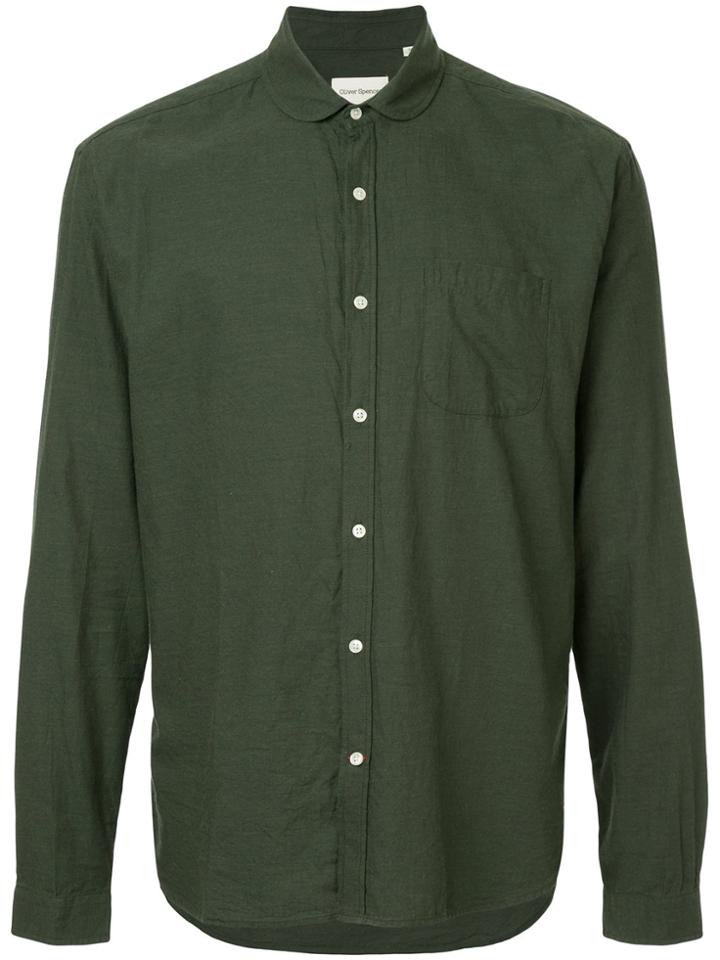 Oliver Spencer Eton Collar Shirt - Green