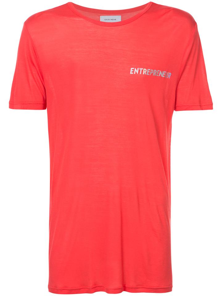 Chin Mens Entrepreneur Print T-shirt - Red